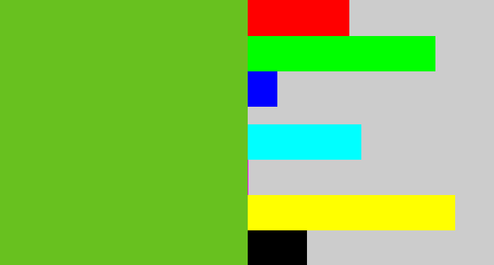 Hex color #68c11f - apple green
