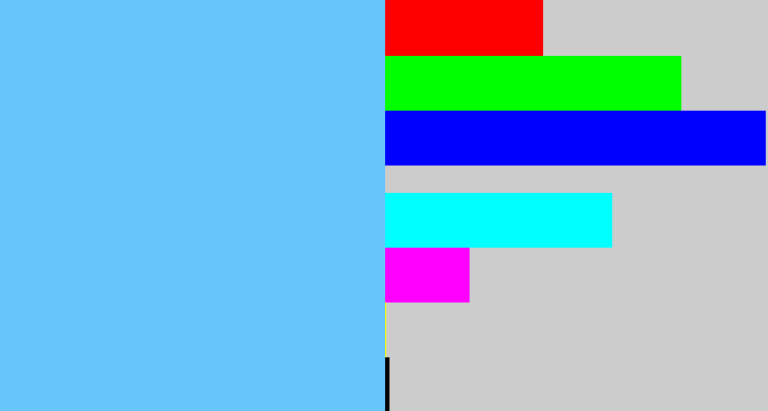 Hex color #68c5fc - sky blue