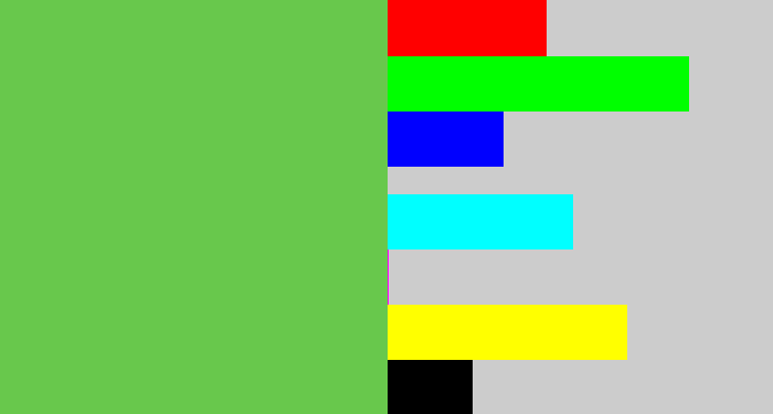 Hex color #68c84c - fresh green