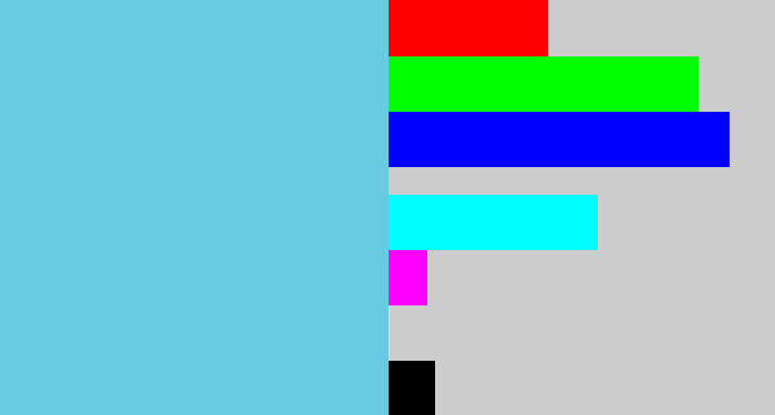 Hex color #68cbe1 - lightblue