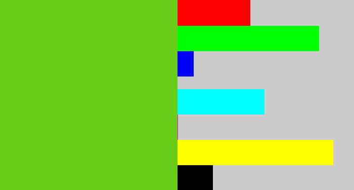 Hex color #68cd18 - green apple