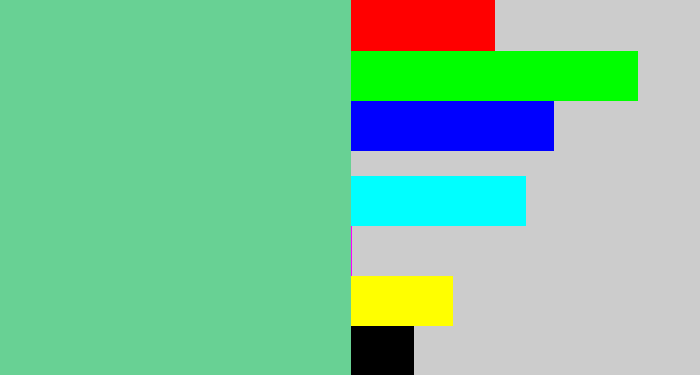 Hex color #68d194 - soft green