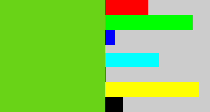 Hex color #68d317 - green apple