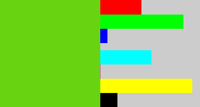 Hex color #68d411 - green apple