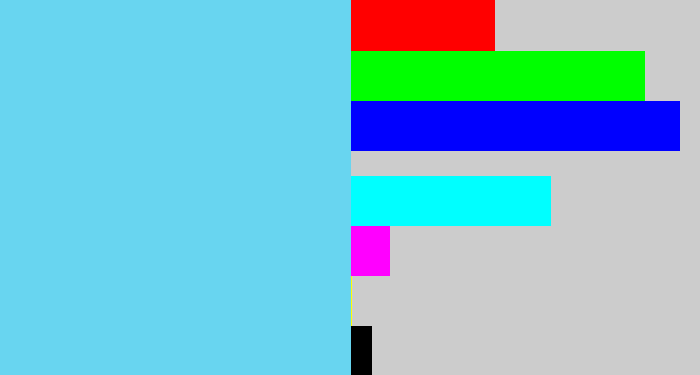 Hex color #68d5f0 - lightblue
