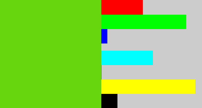 Hex color #68d60f - green apple