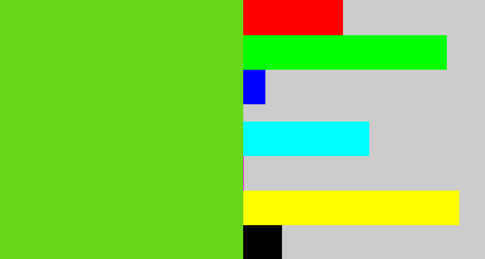 Hex color #68d718 - green apple