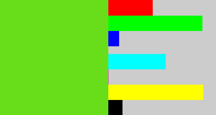 Hex color #68de1a - green apple