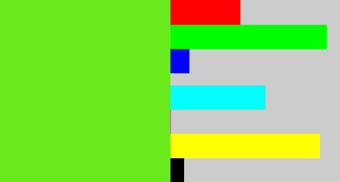 Hex color #68ea1d - green apple