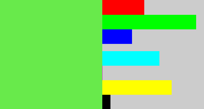 Hex color #68ea4b - fresh green
