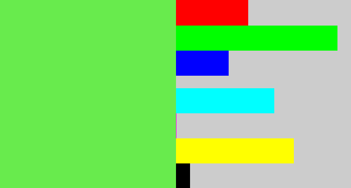 Hex color #68eb4d - fresh green