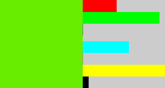 Hex color #68ec00 - bright lime green