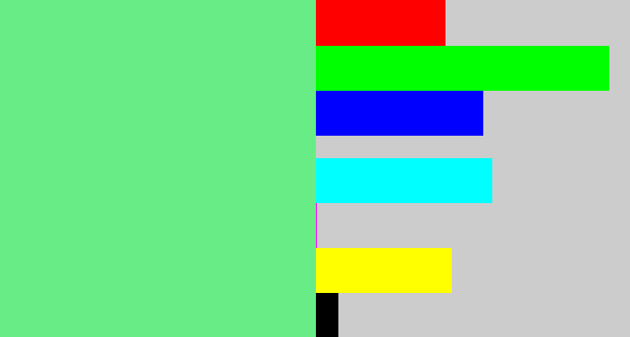 Hex color #68ed86 - lightgreen