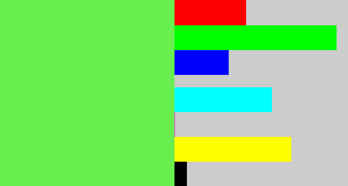 Hex color #68ee4e - fresh green