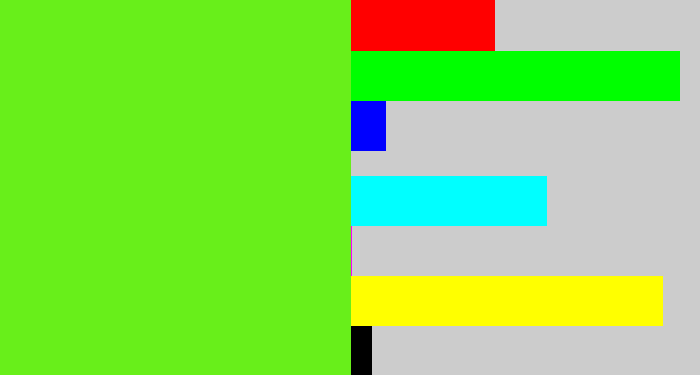 Hex color #68ef1a - green apple
