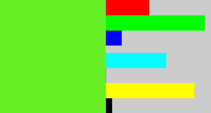 Hex color #68f027 - toxic green