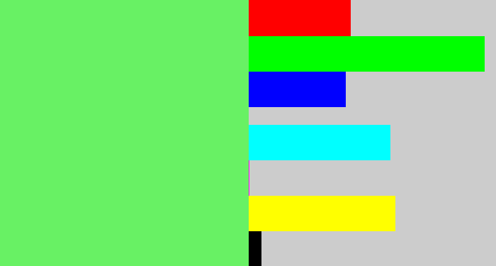 Hex color #68f164 - lighter green