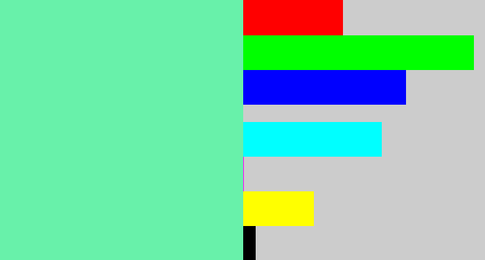 Hex color #68f1aa - light greenish blue