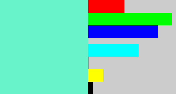 Hex color #68f3ca - light aquamarine