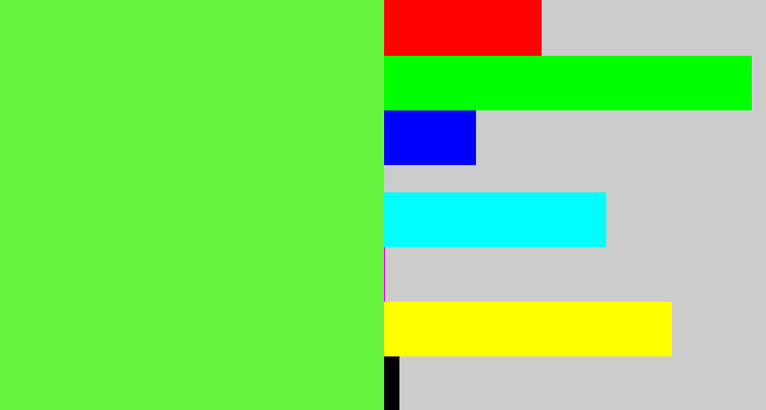 Hex color #68f53d - toxic green
