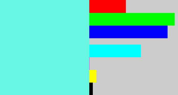 Hex color #68f5e1 - tiffany blue