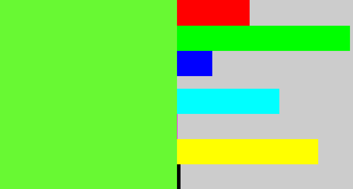 Hex color #68f933 - toxic green