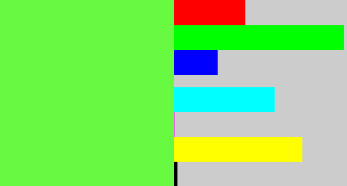 Hex color #68f941 - light neon green