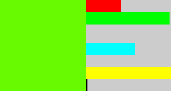 Hex color #68fa00 - bright lime green