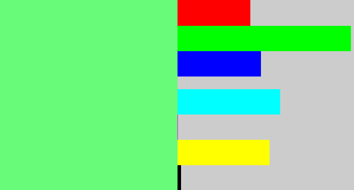 Hex color #68fa79 - lightgreen