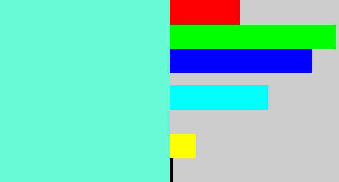 Hex color #68fad5 - tiffany blue