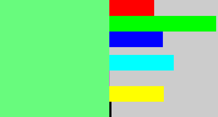 Hex color #68fb7d - lightgreen