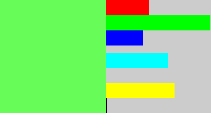 Hex color #68fc58 - lighter green