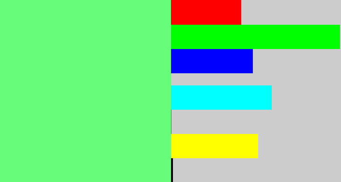 Hex color #68fc7b - lightgreen