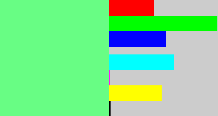 Hex color #68fd84 - lightgreen