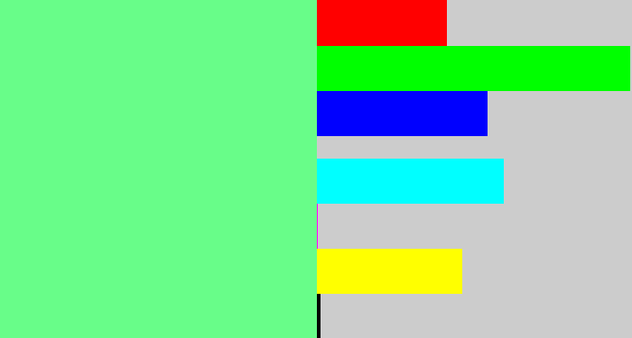 Hex color #68fd89 - lightgreen