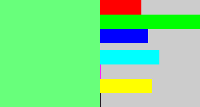 Hex color #68ff7b - lightgreen