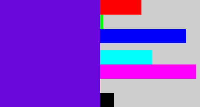 Hex color #6908dc - blue violet