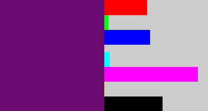 Hex color #690b6f - darkish purple