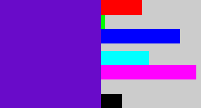 Hex color #690bc9 - violet blue