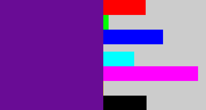 Hex color #690c95 - purple