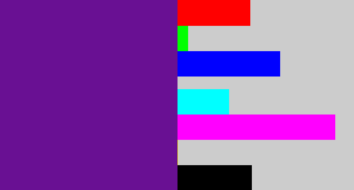 Hex color #691093 - purple
