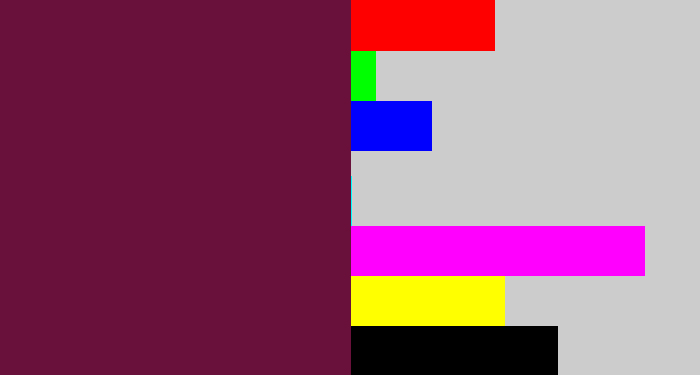 Hex color #69113b - plum