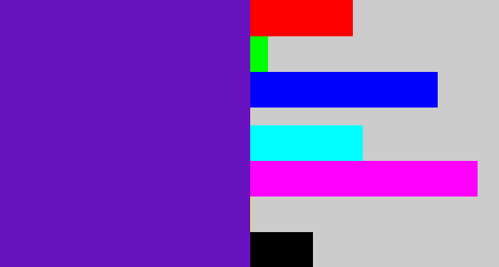 Hex color #6912bf - purple/blue