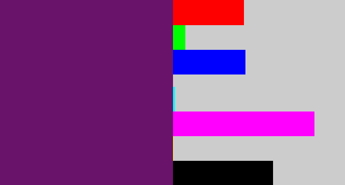 Hex color #69136a - darkish purple