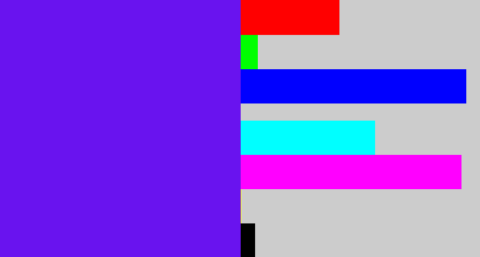 Hex color #6913ef - purply blue