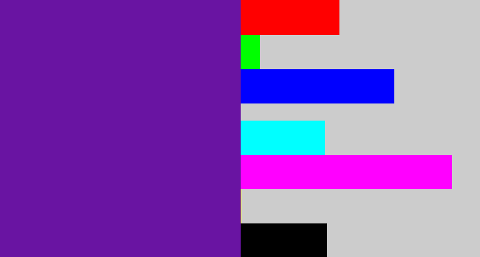 Hex color #6914a2 - purple