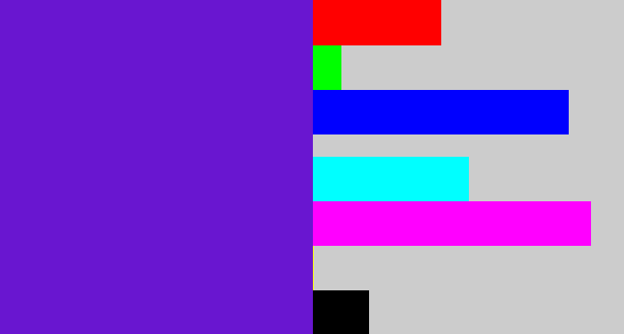 Hex color #6916d0 - purple/blue