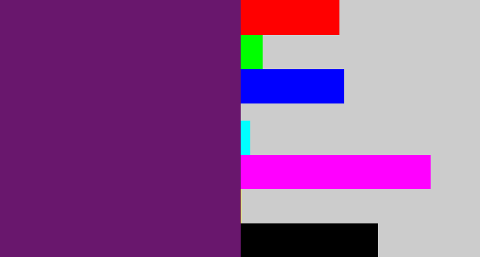 Hex color #69176d - darkish purple