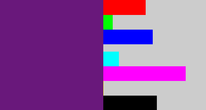 Hex color #69187b - darkish purple