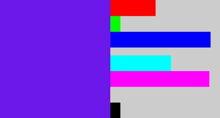 Hex color #6918e8 - purply blue